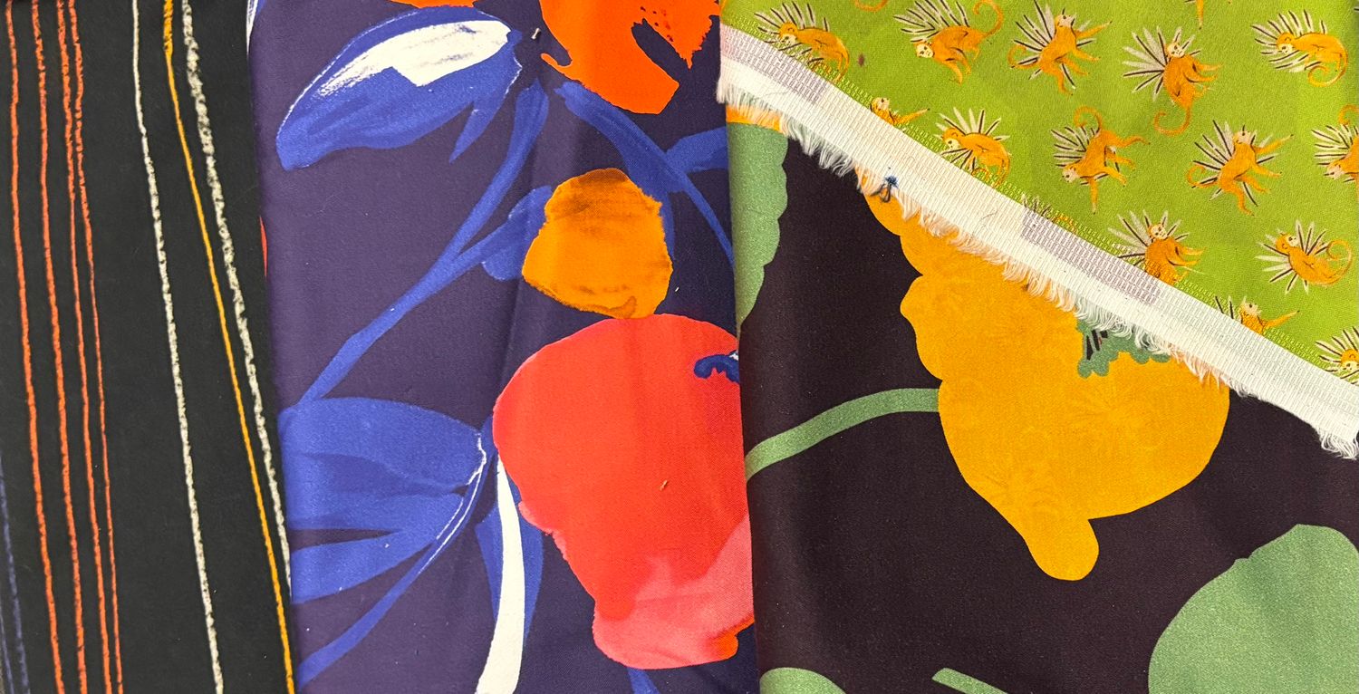 3,20 m Baumwoll Stretch Webware Set Blumen und Streifen 3 Stücke