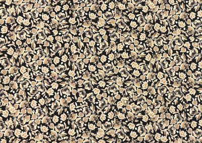 2 m Baumwoll Stretch Webware zarte braune Blumen 2 m Baumwoll Stretch Webware zarte braune Blumen