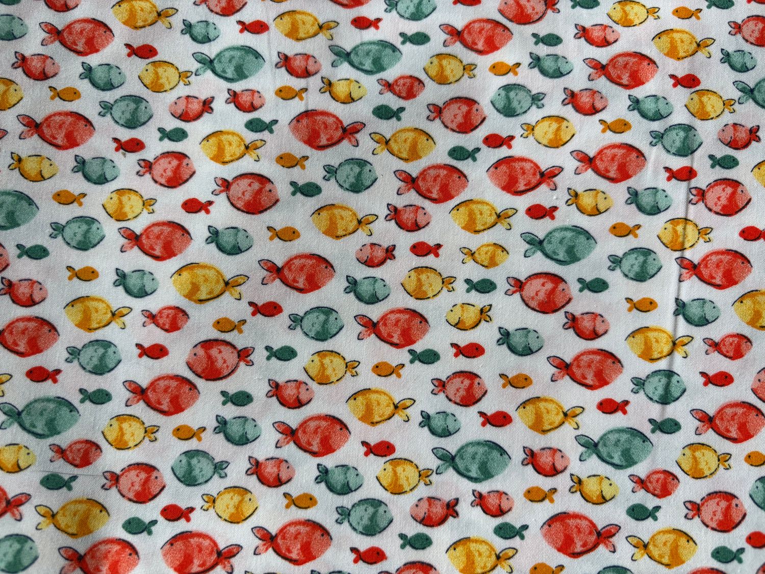 2m Baumwoll Webware mit Fischen
