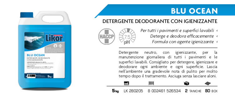 BLU OCEAN LAVAPAVIMENTI DEODORANTE CON IGIENIZZANTE KG.5 *Prezzo iva esclusa