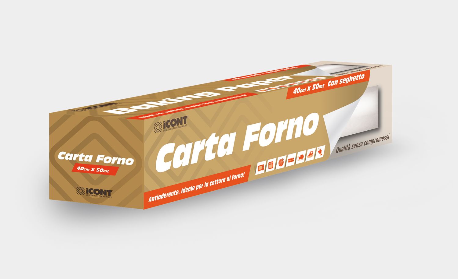 ROTOLO CARTA FORNO ICONT MM.330 X MT.50 *Prezzo iva esclusa
