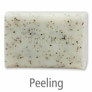 Schafmilchseife eckig, 100 g Peeling mit Mohn weiß Schafmilchseife eckig, 100 g Peeling mit Mohn weiß