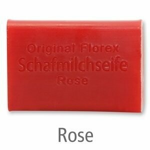 Schafmilchseife eckig, 100 g Rose Schafmilchseife eckig, 100 g Rose
