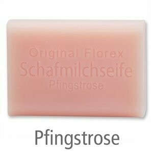 Schafmilchseife eckig, 100 g Pfingstrose