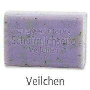 Schafmilchseife eckig, 100g Veilchen mit Kräuter