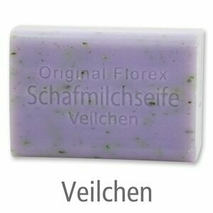 Schafmilchseife eckig, 100g Veilchen mit Kräuter Schafmilchseife eckig, 100g Veilchen mit Kräuter