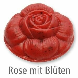 Schafmilchseife Rose rund 110g Rose mit Blüten Schafmilchseife Rose rund 110g Rose mit Blüten