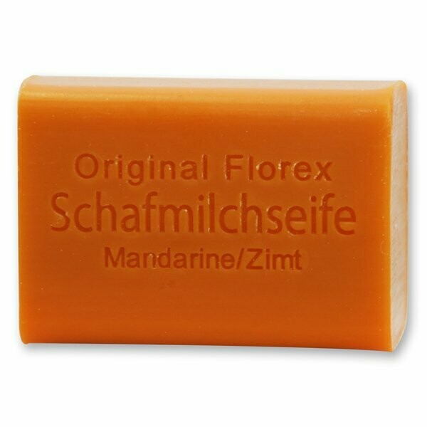 ​Schafmilchseife eckig 100g, Mandarine-Zimt