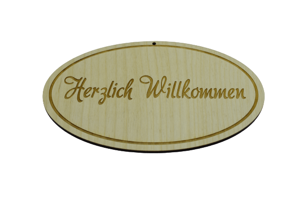 Holzschild "Herzlich Willkommen"