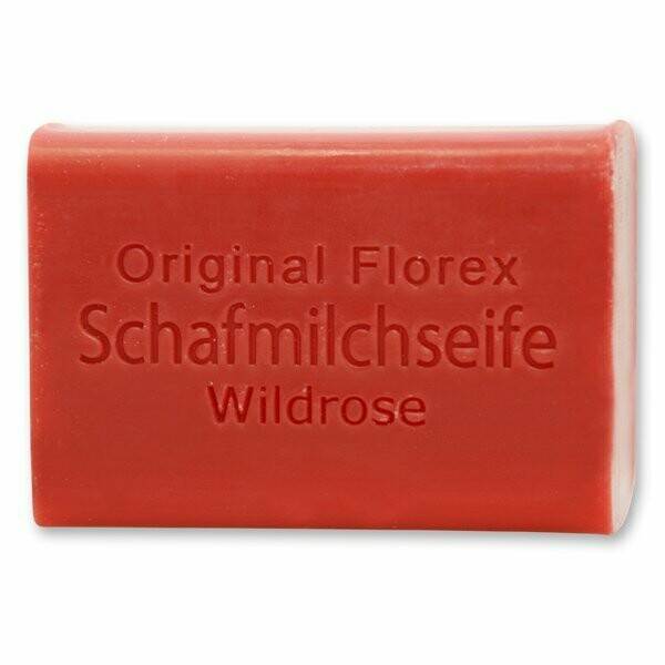 Schafmilchseife eckig 100g, Wildrose Schafmilchseife eckig 100g, Wildrose