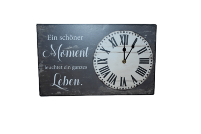 Wanduhr mit Spruch