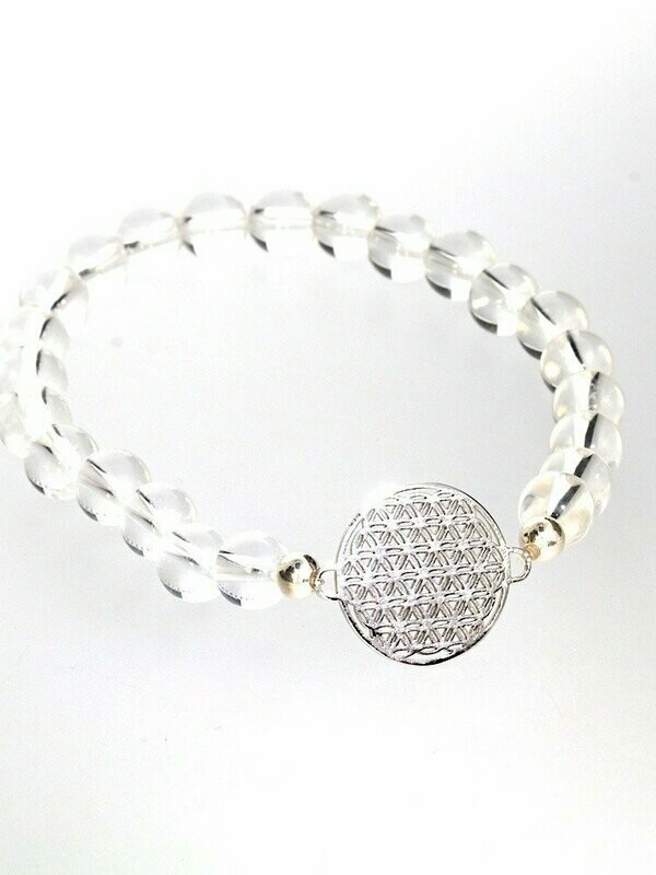 Armband Bergkristall mit 925 Silber | Lebensblume Armband Bergkristall mit 925 Silber | Lebensblume