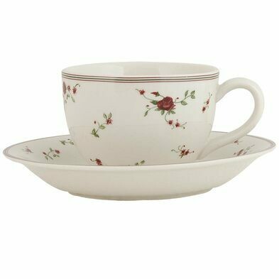 Kaffeetasse mit Untertasse | Rosen