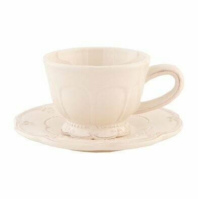 Kaffeetasse mit Untertasse | Creme