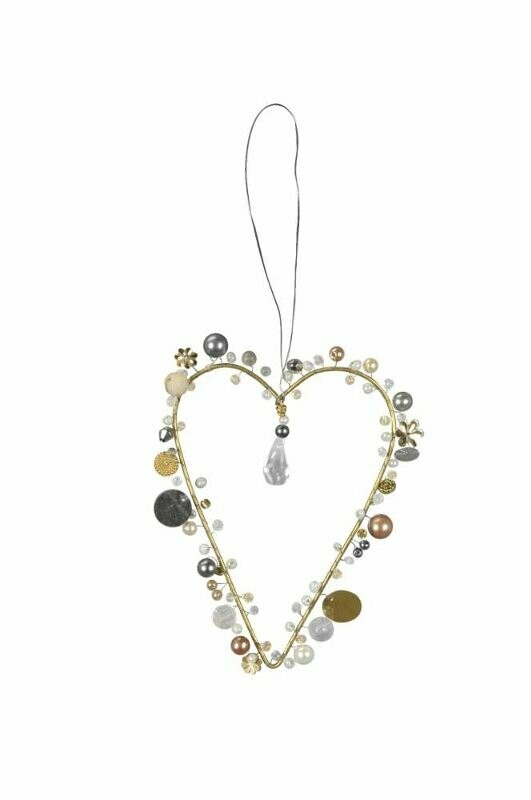 Herz mit Perlen | gold