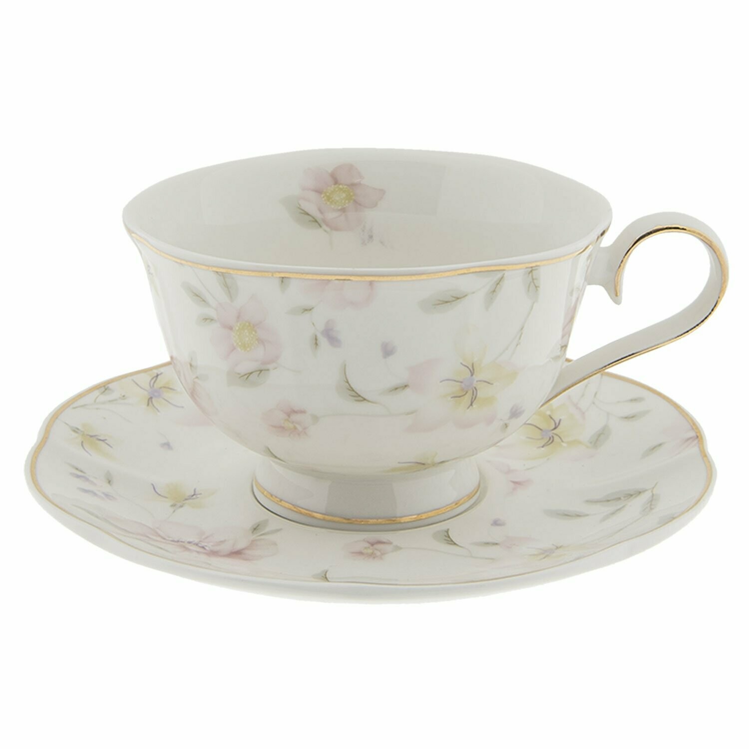 Kaffeetasse mit Untertasse | Blumen