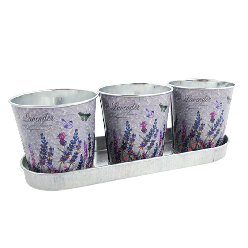 Metall Topfset 3er | Lavendel