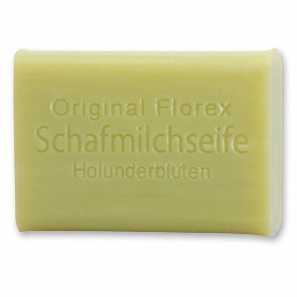 Schafmilchseife eckig, 100 g Holunderblüten