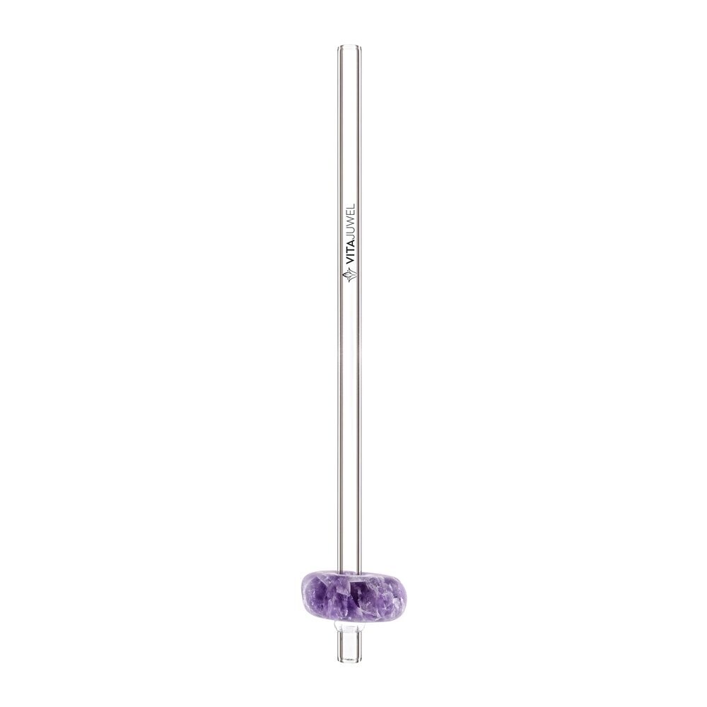 Glas Trinkhalm mit Amethyst
