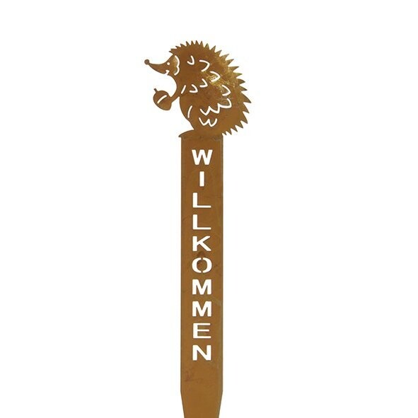 Metall-Schild Igel | Willkommen