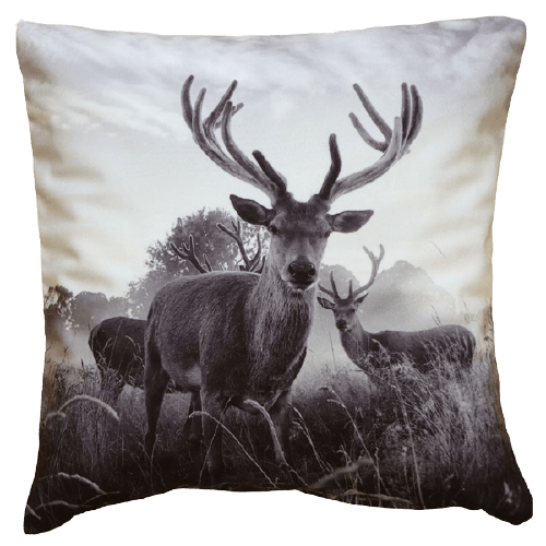 Kissenhülle 40x40 Hirsch - grau-weiß