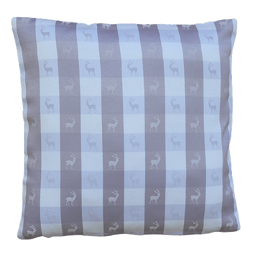 Kissenhülle 50x50 Karodesign "Hirsch", grau