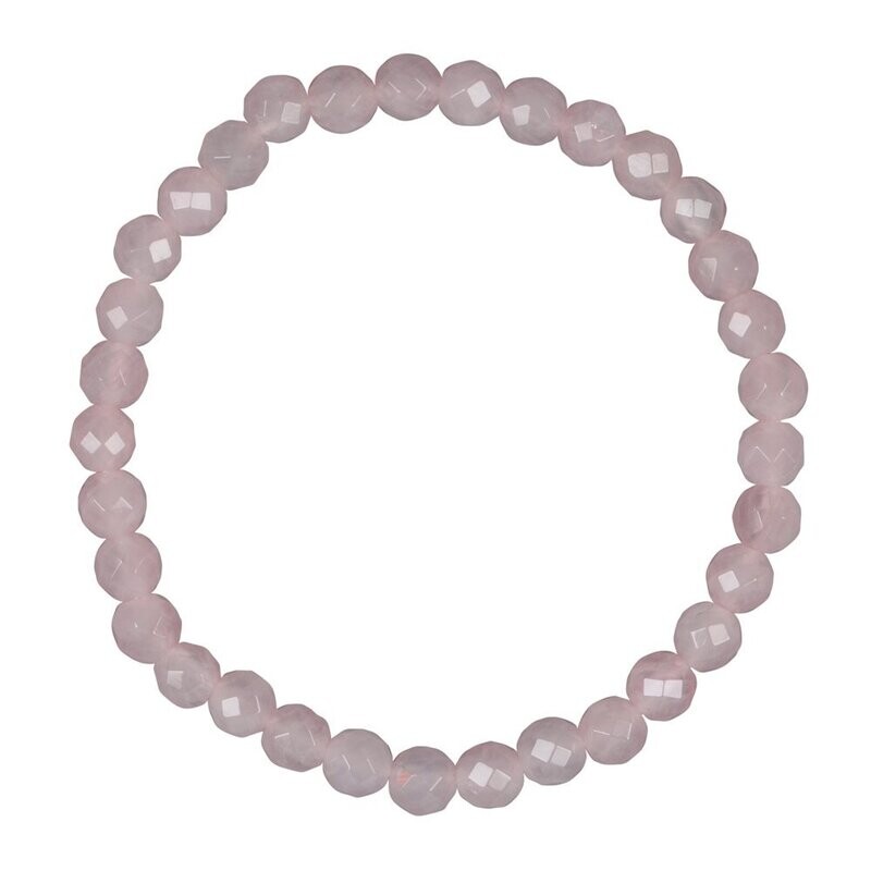Armband Rosenquarz facettiert | 6mm Armband Rosenquarz facettiert | 6mm