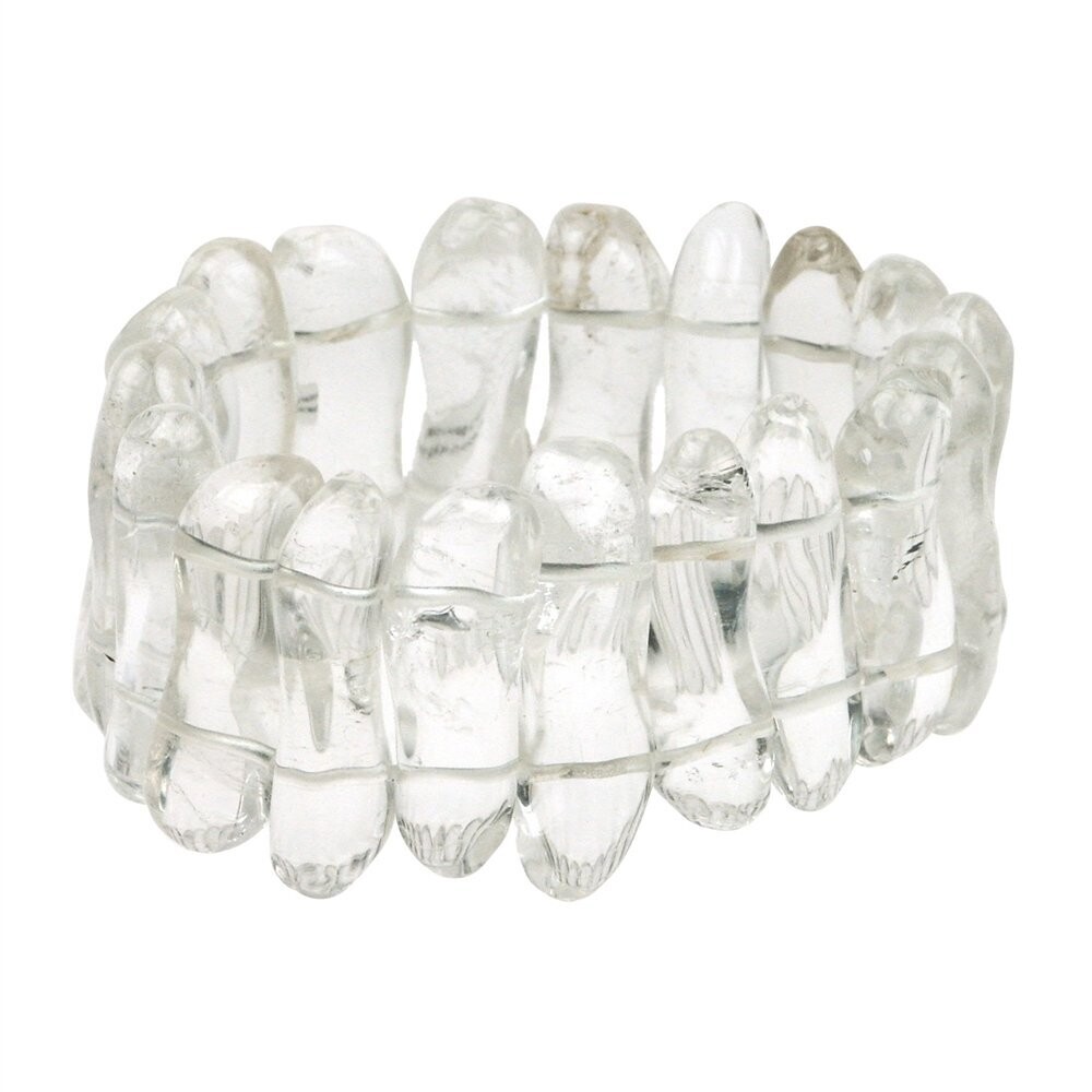 Armband Bergkristall gewellt | 25mm