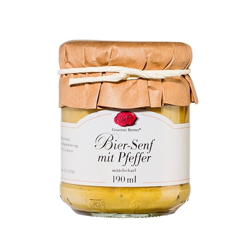 Bier-Senf mit Pfeffer | 190ml Bier-Senf mit Pfeffer | 190ml