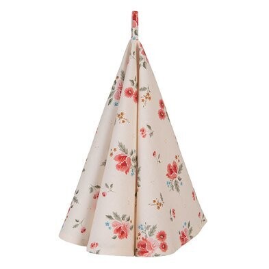 Küchenhandtuch rund | Blumen rund creme