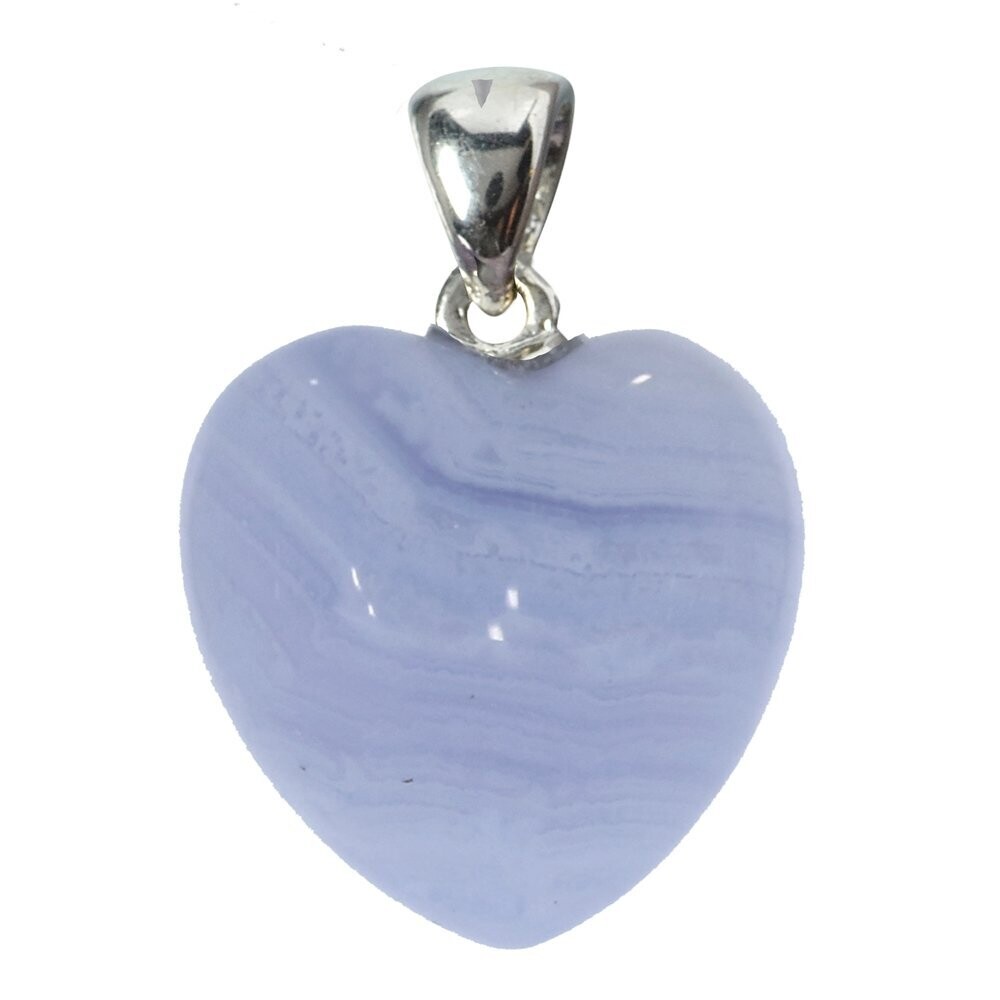 Anhänger Herz |  blauer Chalcedon