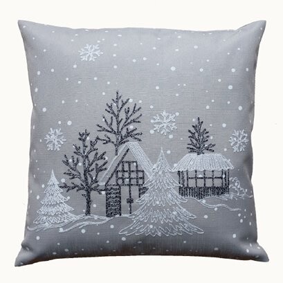 40/40 KH beige Stickerei "Winterdorf"