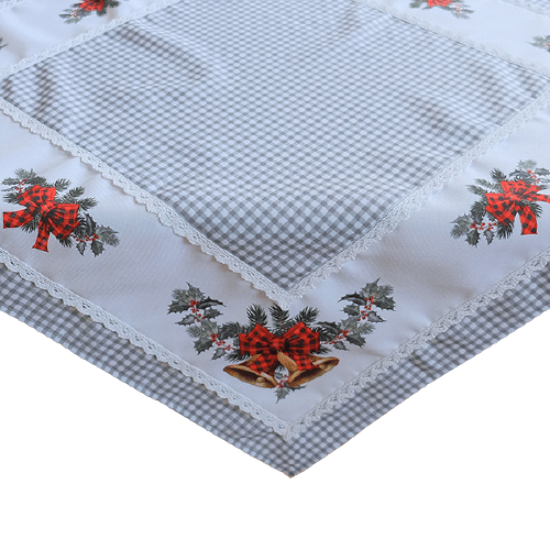 85/85 Druckmotiv 85/85 Druckmotiv "Glocken" mit Spitze, grau/bunt