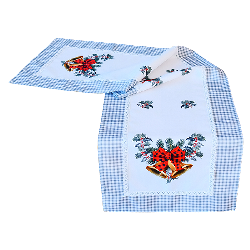 40/140 Druckmotiv 40/140 Druckmotiv "Glocken" mit Spitze, grau/bunt