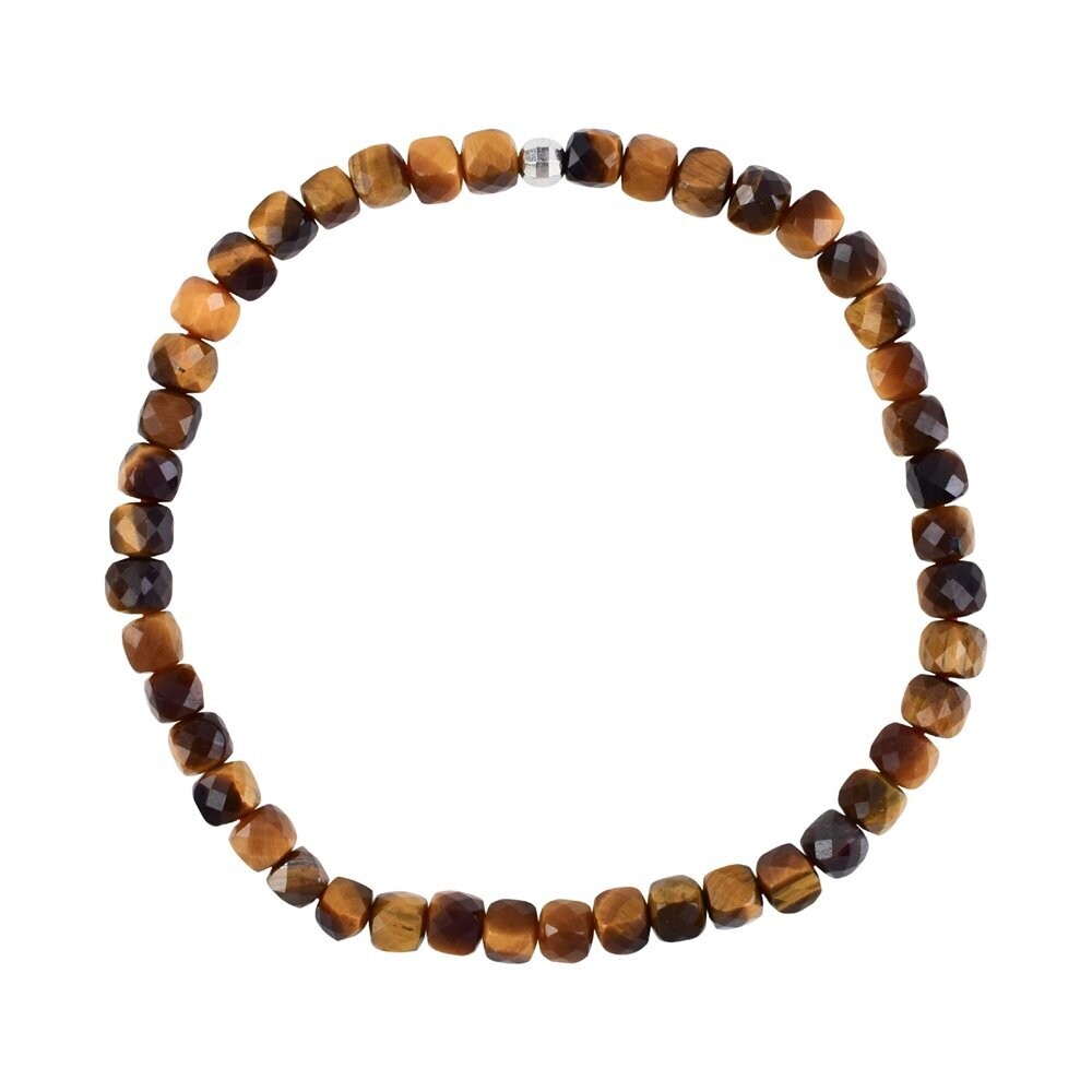 Armband Tigerauge Würfel | facettiert