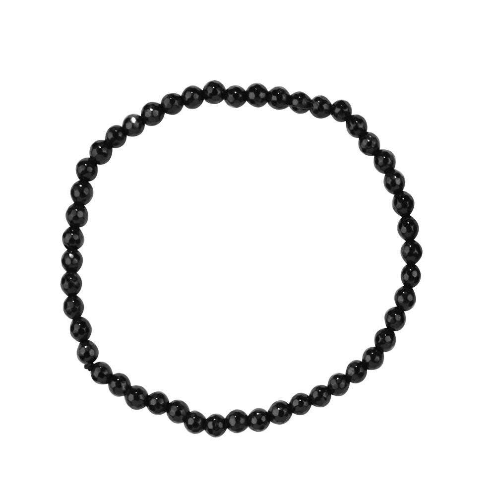 Armband Turmalin schwarz facettiert | 4mm