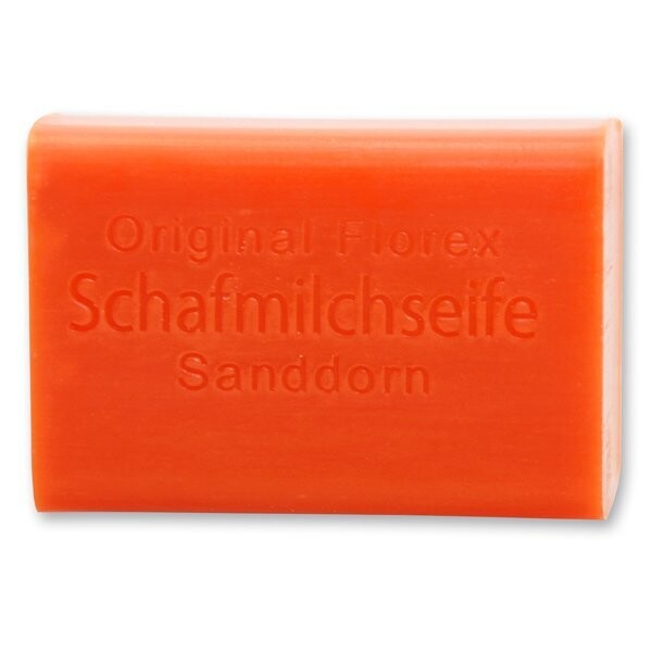 Schafmilchseife eckig, 100 g Sanddorn