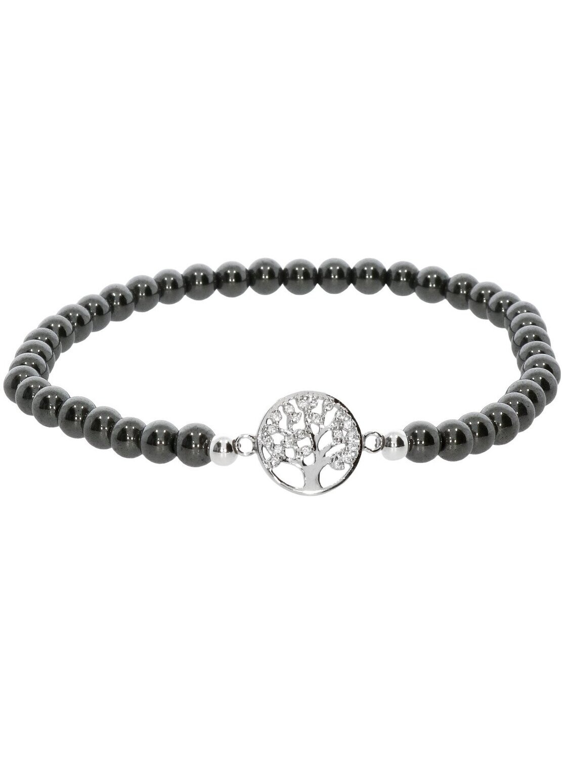 Armband Hämatit mit 925 Silber | Lebensbaum