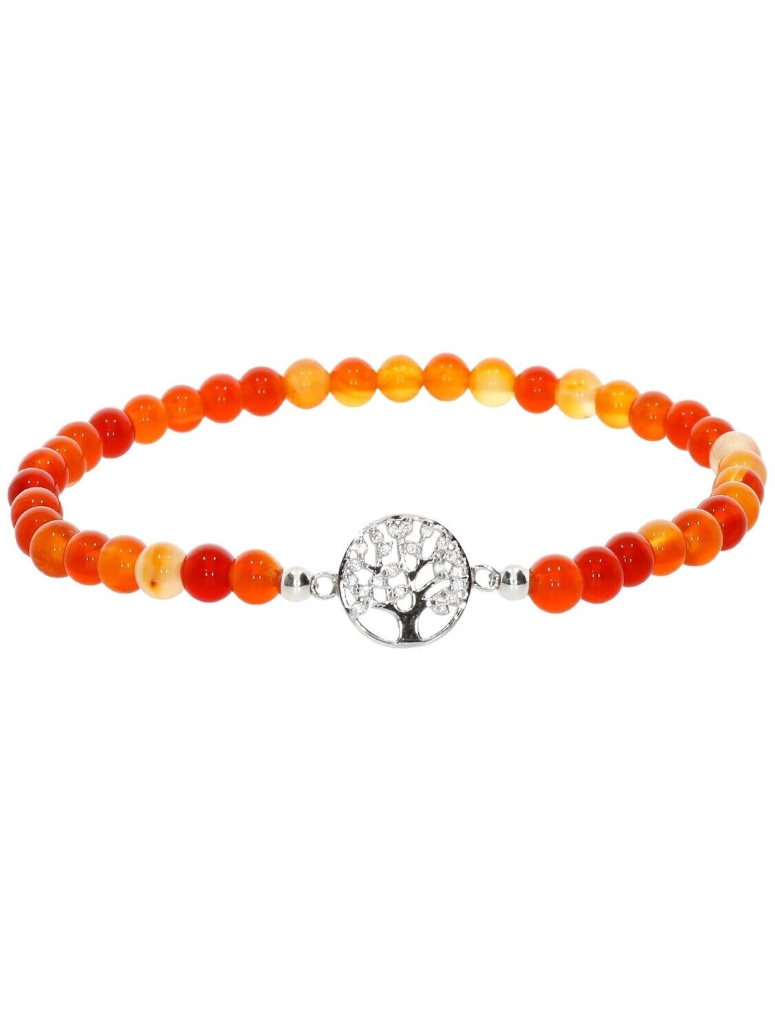 Armband Carneol mit 925 Silber | Lebensbaum