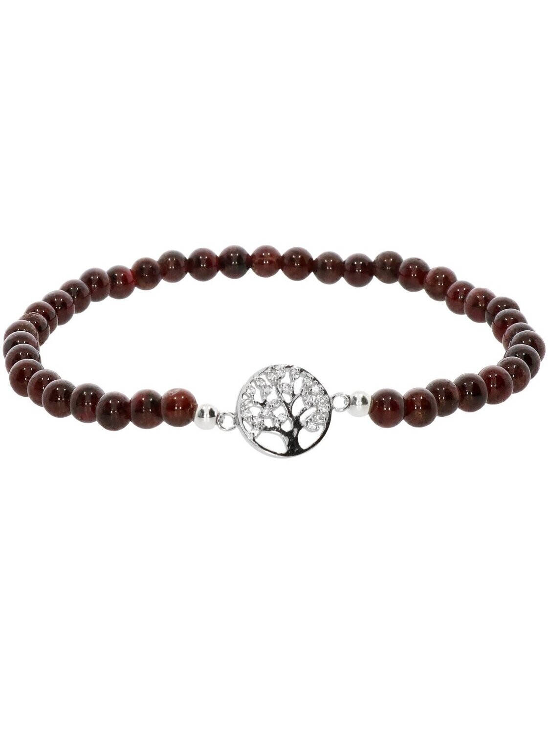 Armband Granat mit 925 Silber | Lebensbaum