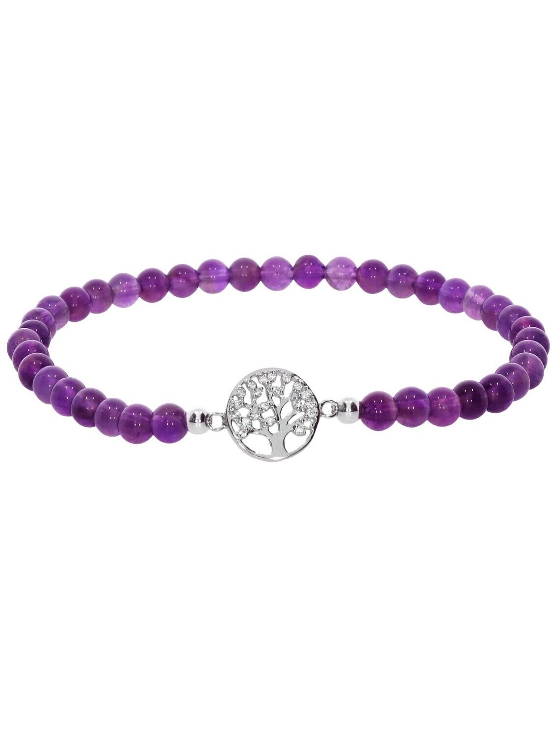 Armband Amethyst mit 925 Silber | Lebensbaum