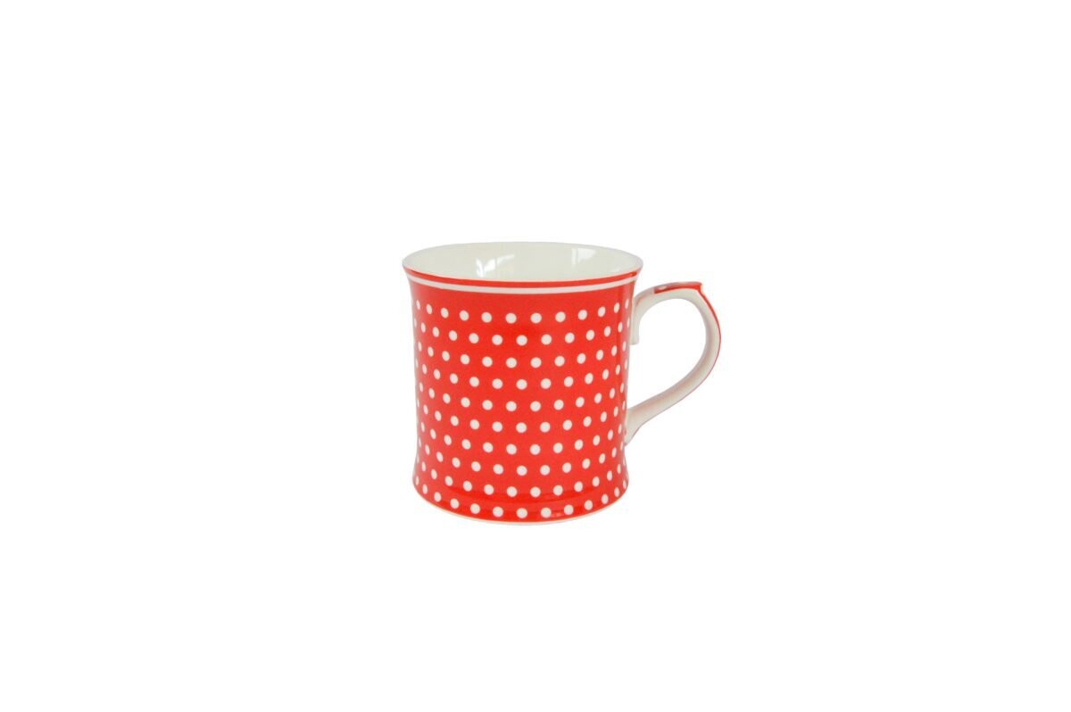 Tasse - Polka Dots rot/weiß