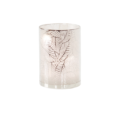 LED Lichtsäule Blattdesign silber