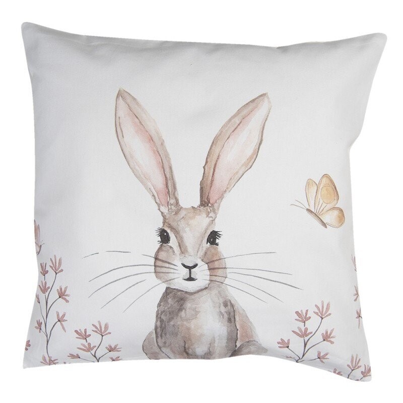 Kissenhülle 40x40 "Hase mit Schmetterling"
