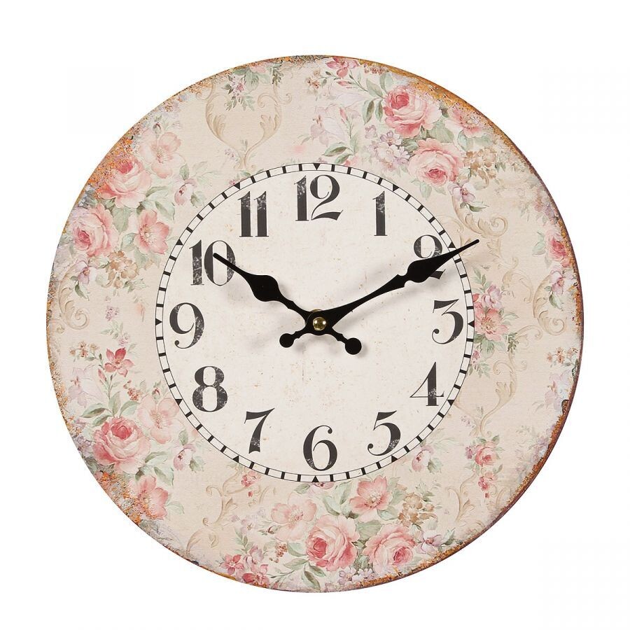 Wanduhr mit Rosen