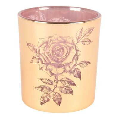 Teelicht 8cm | gold/lila Rose