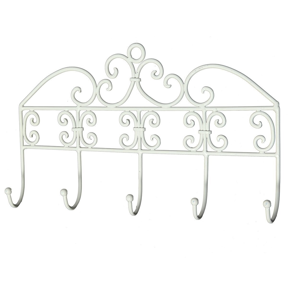 Garderobe mit 5 Haken | weiß