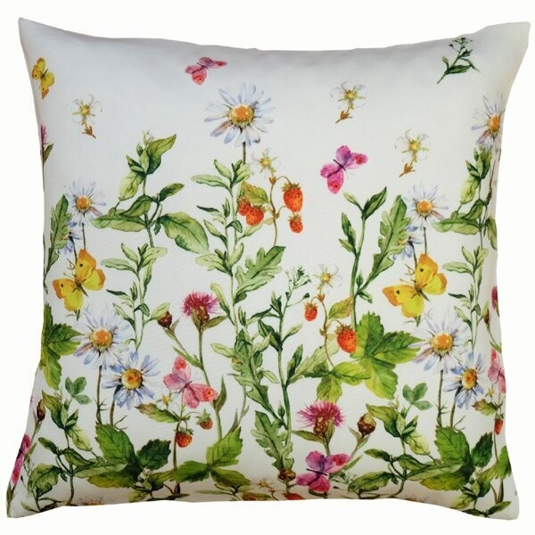 40/40 Kissenhülle "Wiesenblumen & Schmetterlinge"