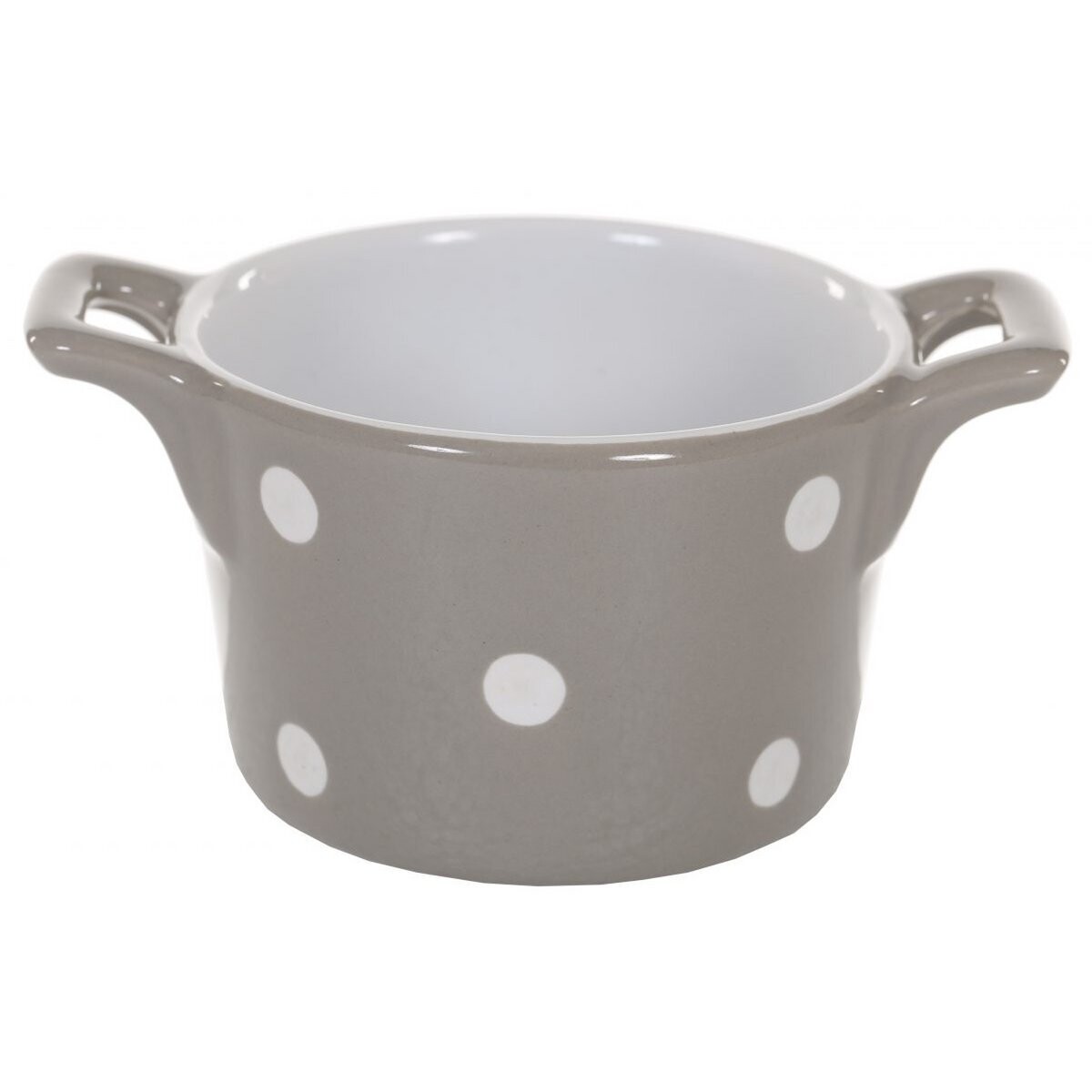 Schale klein mit Griffen und Punkten | beige