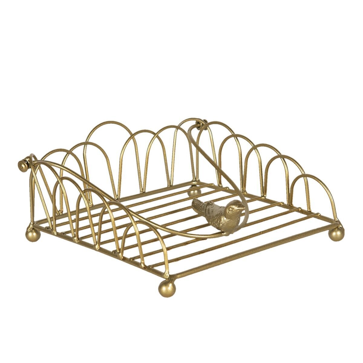 Serviettenhalter mit Vogel | GOLD